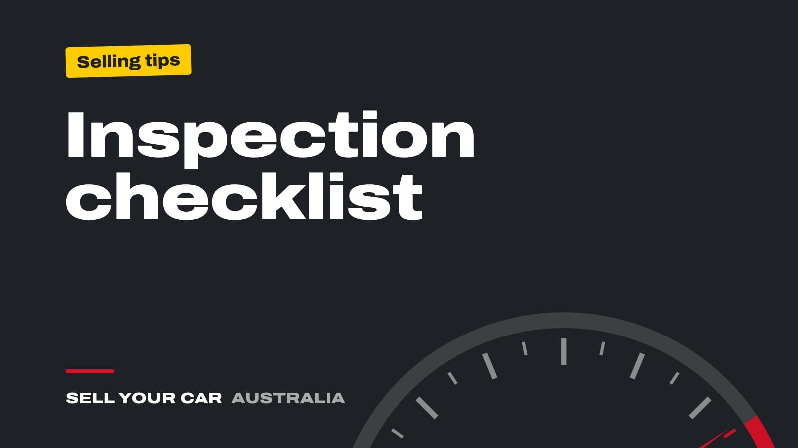 Guide cover: Inspection checklist