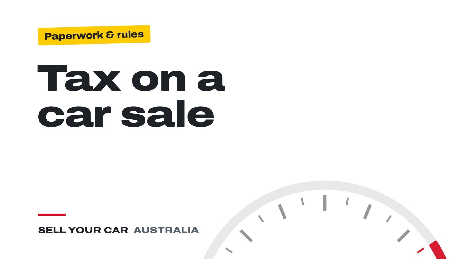 Guide cover: Tax on a car sale