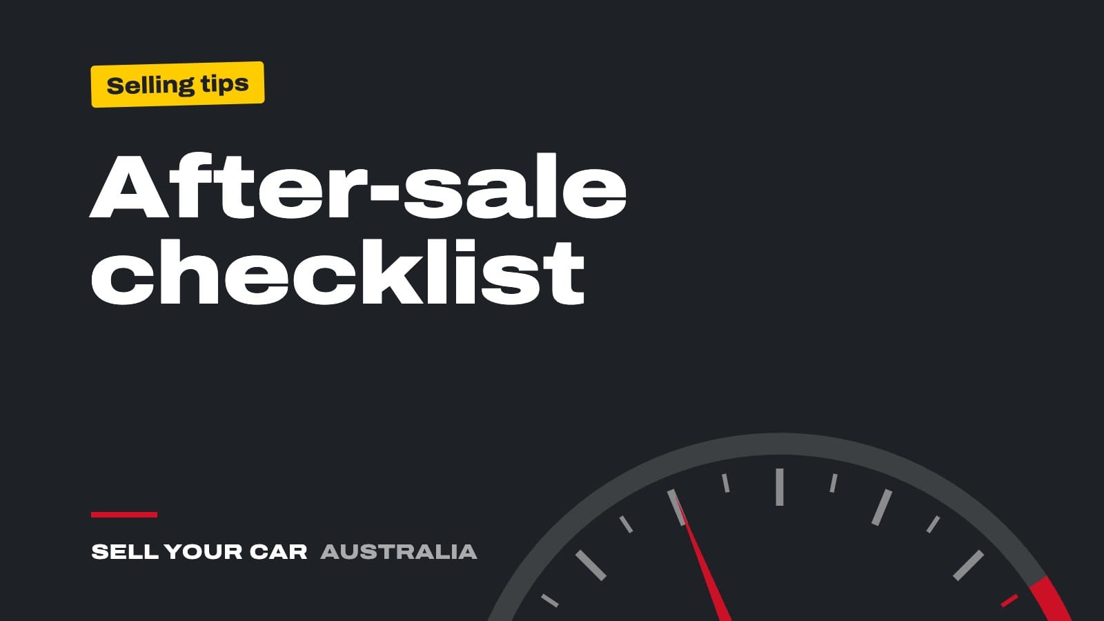 Guide cover: After-sale checklist